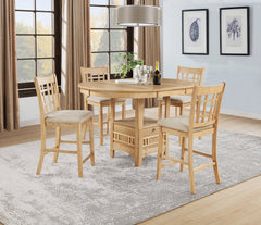 Lavon Linen/Light Oak Wood Counter Height Dining Chair (Set of 2) - Ornate Home