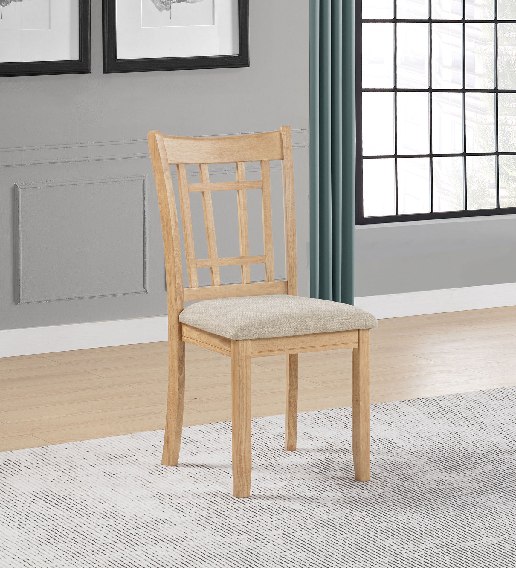 Lavon Linen/Light Oak Wood Dining Side Chair (Set of 2) - Ornate Home