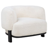 Lawler Ivory/Black Upholstered Barrel Back Accent Chair - Ornate Home