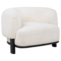 Lawler Ivory/Black Upholstered Barrel Back Accent Chair - Ornate Home