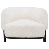 Lawler Ivory/Black Upholstered Barrel Back Accent Chair - Ornate Home
