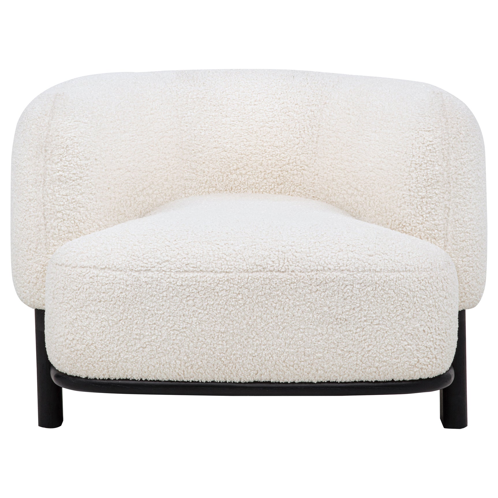 Lawler Ivory/Black Upholstered Barrel Back Accent Chair - Ornate Home