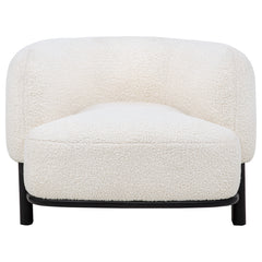 Lawler Ivory/Black Upholstered Barrel Back Accent Chair - Ornate Home