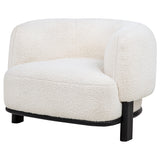 Lawler Ivory/Black Upholstered Barrel Back Accent Chair - Ornate Home