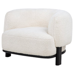 Lawler Ivory/Black Upholstered Barrel Back Accent Chair - Ornate Home