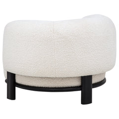 Lawler Ivory/Black Upholstered Barrel Back Accent Chair - Ornate Home