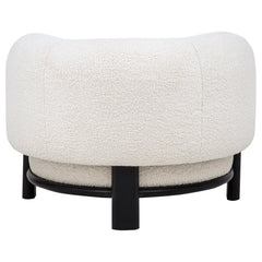 Lawler Ivory/Black Upholstered Barrel Back Accent Chair - Ornate Home
