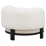Lawler Ivory/Black Upholstered Barrel Back Accent Chair - Ornate Home