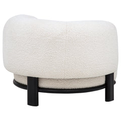 Lawler Ivory/Black Upholstered Barrel Back Accent Chair - Ornate Home