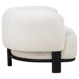 Lawler Ivory/Black Upholstered Barrel Back Accent Chair - Ornate Home