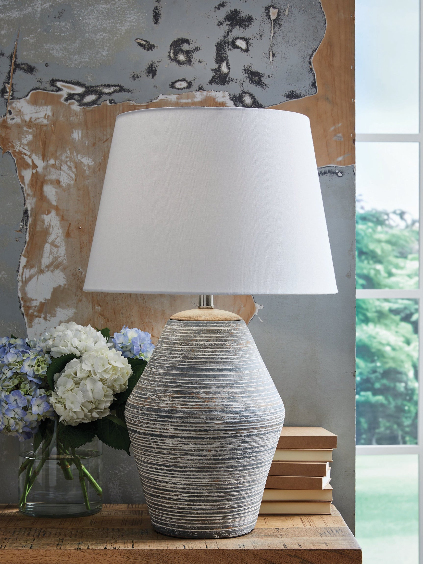 Lawrock Antique Blue Terracotta Table Lamp (1/CN) (Online Special Price) - Ornate Home