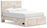 Lawroy Light Natural Full Panel Bed with 2 Storage Drawers & Dresser & Mirror (Online Special Price) - Ornate Home