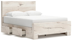 Lawroy Light Natural Full Panel Bed with 2 Storage - Ornate Home