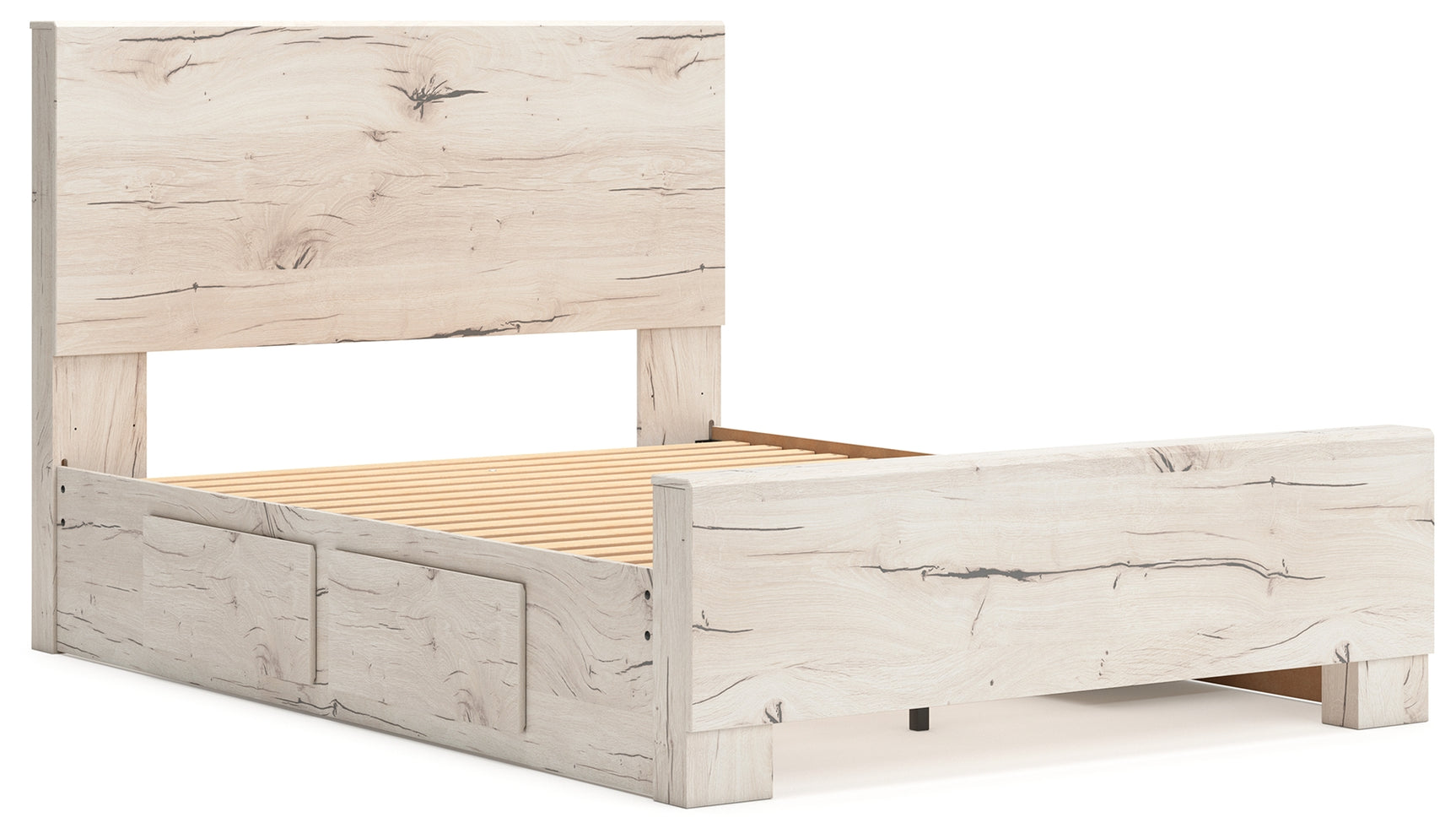 Lawroy Light Natural Full Panel Bed with 2 Storage - Ornate Home