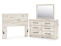 Lawroy Light Natural Full Panel Headboard & Dresser & Mirror - Ornate Home