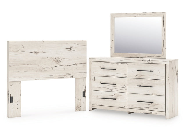 Lawroy Light Natural Full Panel Headboard & Dresser & Mirror - Ornate Home