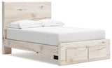 Lawroy Light Natural Full Panel Storage Bedroom Set with Dresser, Mirror and Nightstand - Ornate Home