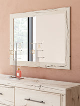 Lawroy Light Natural Full Panel Storage Bedroom Set with Dresser, Mirror and Nightstand - Ornate Home