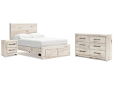 Lawroy Light Natural Full Storage Bedroom Set with Dresser and Nightstand (Online Special Price) - Ornate Home