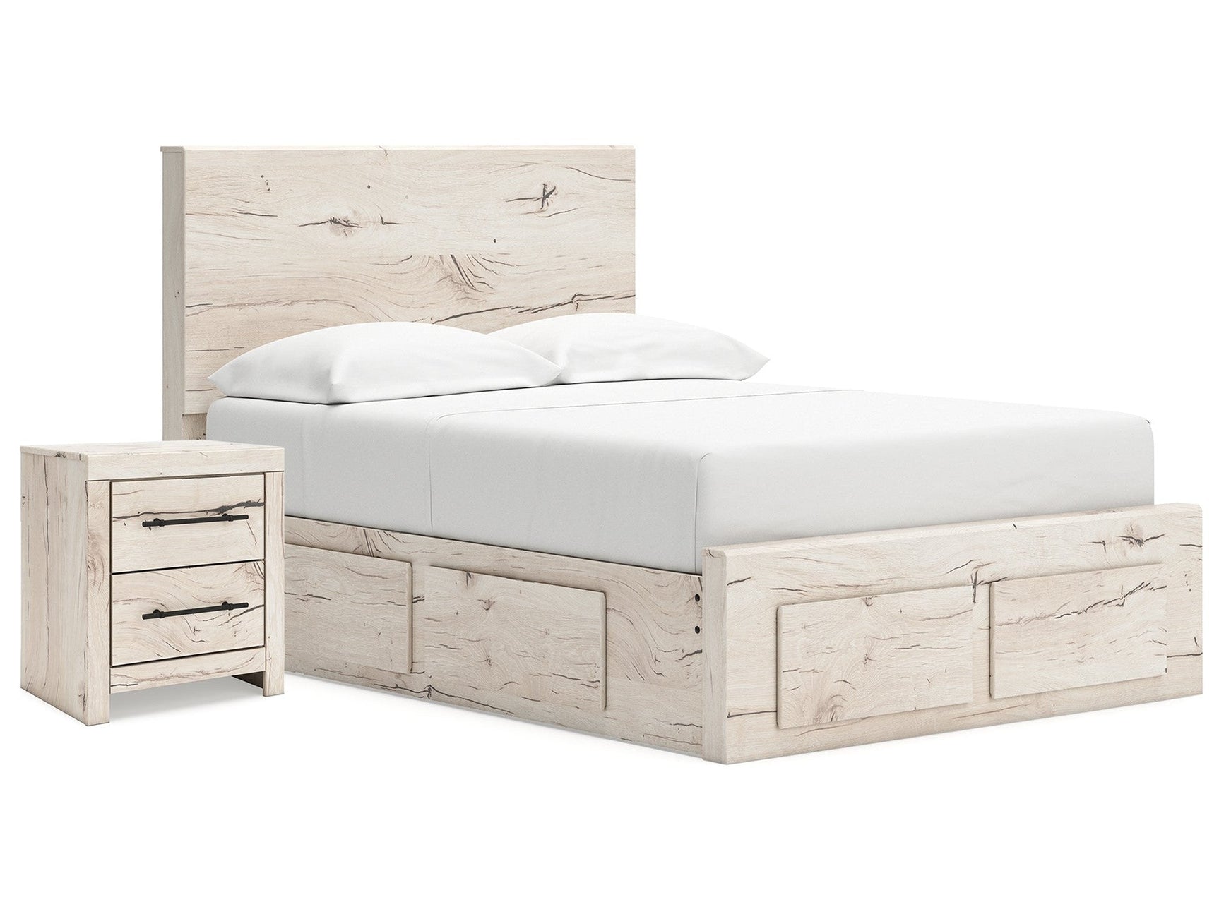 Lawroy Light Natural Full Storage Bedroom Set with Nightstand (Online Special Price) - Ornate Home