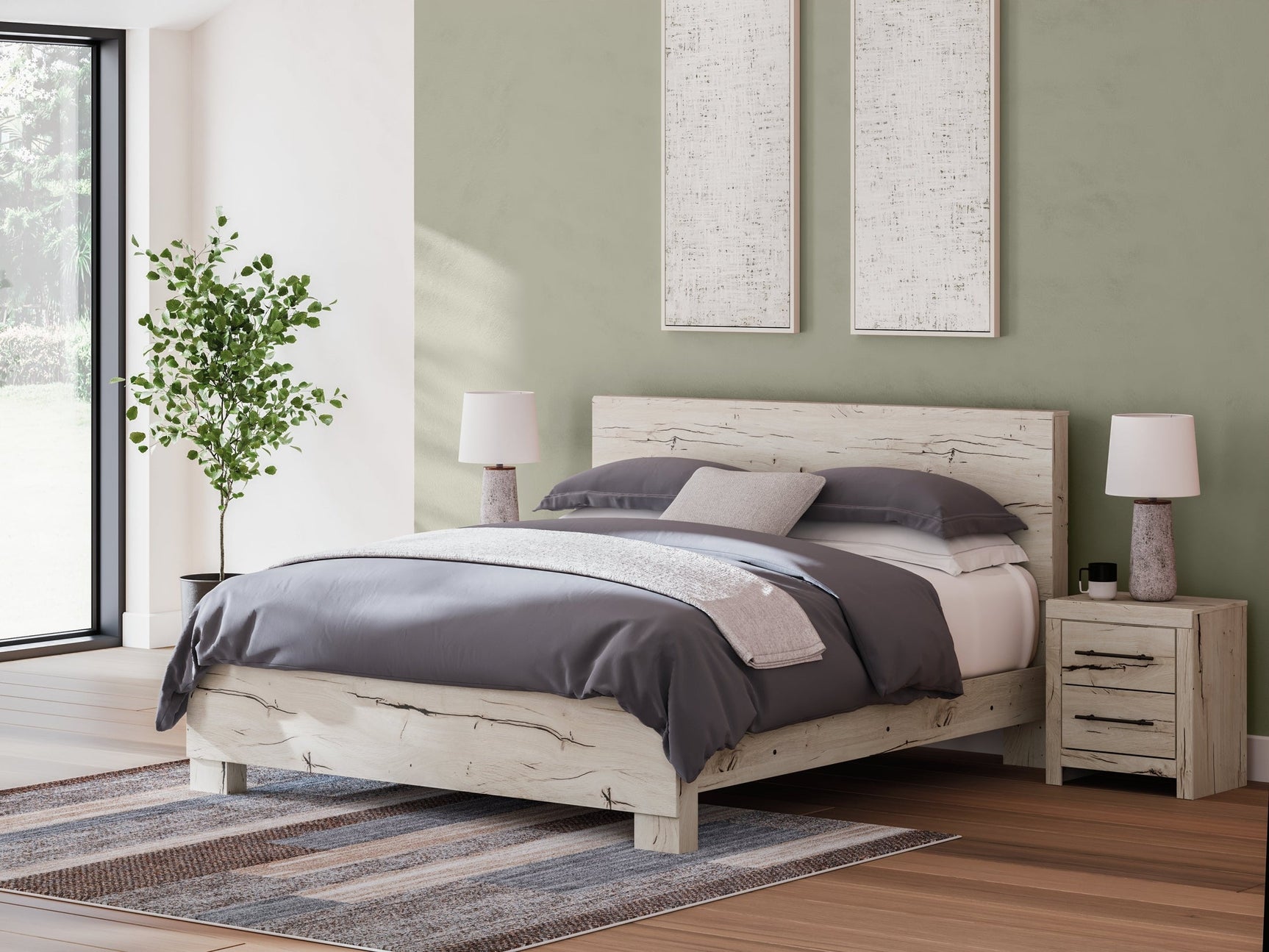Lawroy Light Natural King Panel Bed (Online Special Price) - Ornate Home