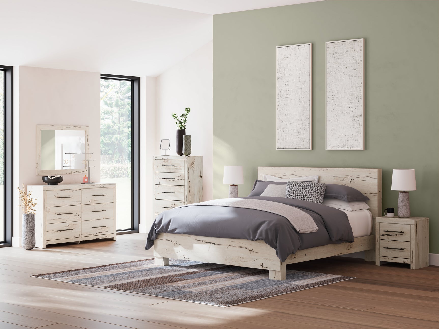Lawroy Light Natural King Panel Bed (Online Special Price) - Ornate Home