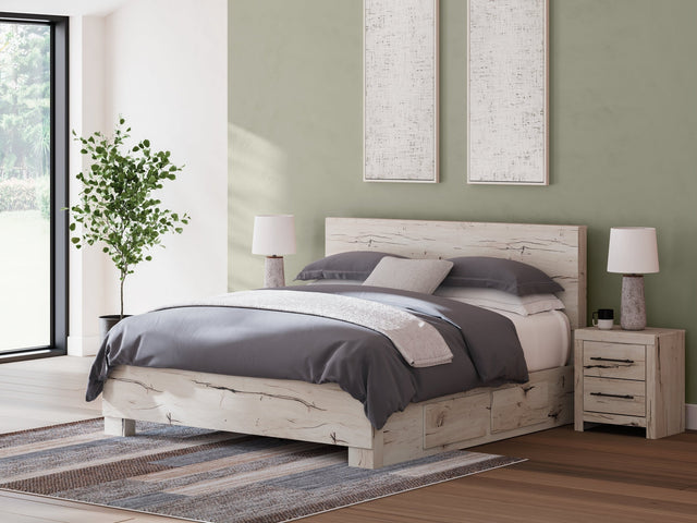 Lawroy Light Natural King Panel Bed with Storage (Online Special Price) - Ornate Home