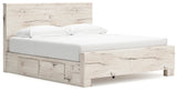 Lawroy Light Natural King Panel Bed with Storage (Online Special Price) - Ornate Home