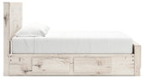 Lawroy Light Natural King Panel Bed with Storage - Ornate Home