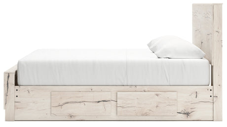 Lawroy Light Natural King Panel Bed with Storage - Ornate Home