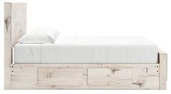 Lawroy Light Natural King Panel Bed with Storage - Ornate Home
