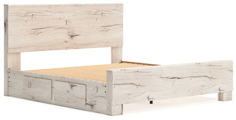 Lawroy Light Natural King Panel Bed with Storage - Ornate Home