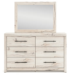 Lawroy Light Natural King Panel Bedroom Set with Dresser, Mirror, Chest and Nightstand - Ornate Home