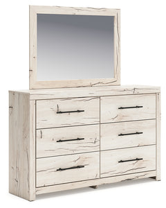 Lawroy Light Natural King Panel Bedroom Set with Dresser, Mirror, Chest and Nightstand - Ornate Home