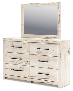 Lawroy Light Natural King Panel Bedroom Set with Dresser, Mirror, Chest and Nightstand - Ornate Home