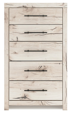 Lawroy Light Natural King Panel Bedroom Set with Dresser, Mirror, Chest and Nightstand - Ornate Home