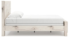 Lawroy Light Natural King Panel Bedroom Set with Dresser, Mirror, Chest and Nightstand - Ornate Home