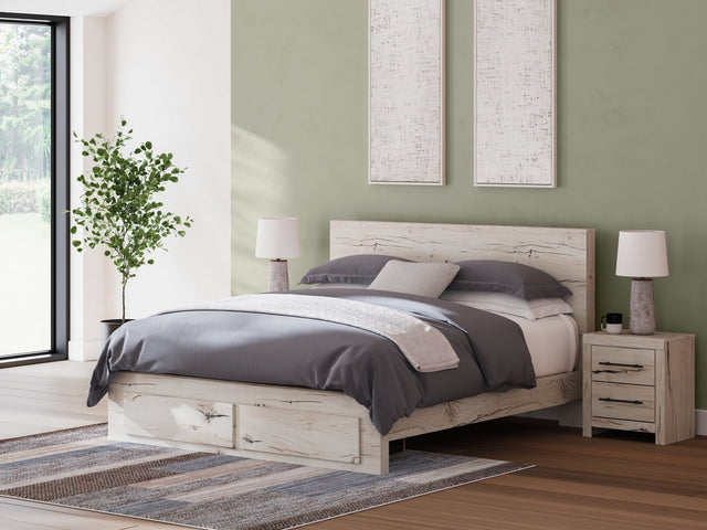 Lawroy Light Natural King Panel Storage Bed (Online Special Price) - Ornate Home