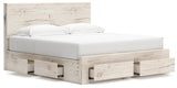 Lawroy Light Natural King Panel Storage Bed (Online Special Price) - Ornate Home