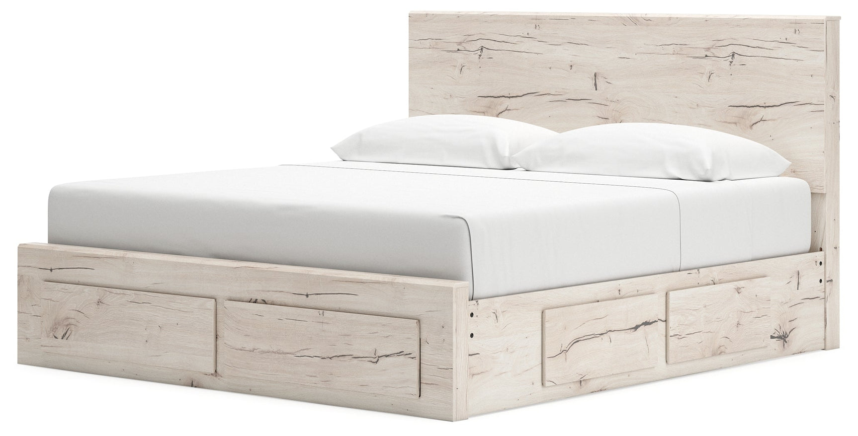Lawroy Light Natural King Panel Storage Bed (Online Special Price) - Ornate Home