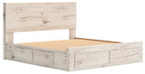 Lawroy Light Natural King Panel Storage Bed (Online Special Price) - Ornate Home