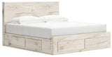 Lawroy Light Natural King Panel Storage Bed - Ornate Home