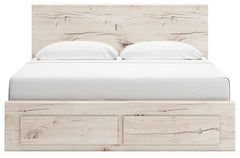 Lawroy Light Natural King Panel Storage Bed - Ornate Home