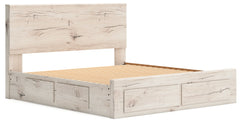 Lawroy Light Natural King Panel Storage Bed - Ornate Home