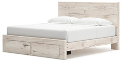 Lawroy Light Natural King Panel Storage Bed - Ornate Home