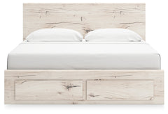 Lawroy Light Natural King Panel Storage Bed - Ornate Home