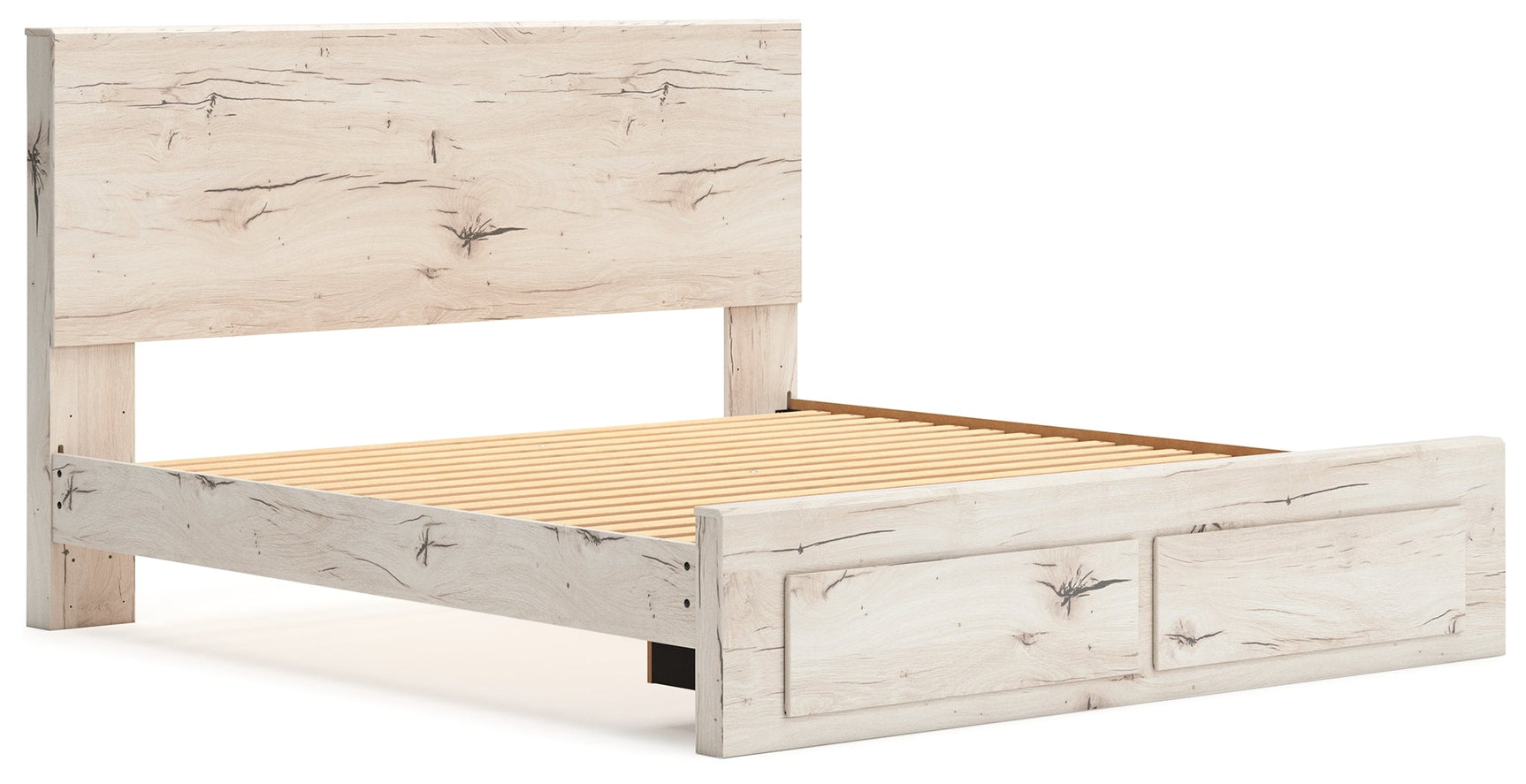 Lawroy Light Natural King Panel Storage Bed - Ornate Home