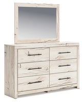 Lawroy Light Natural Queen Panel 2 Footboard Storage Bed & Dresser & Mirror - Ornate Home