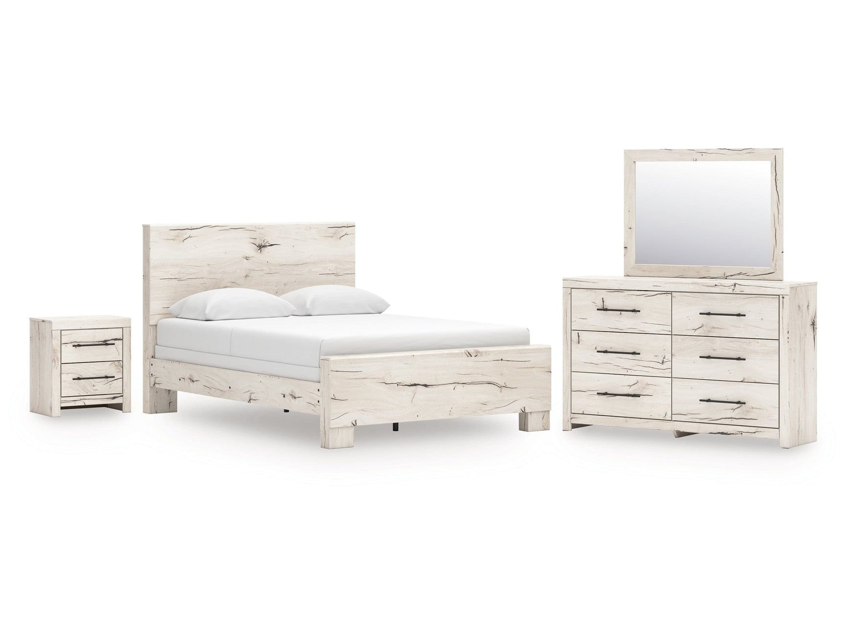 Lawroy Light Natural Queen Panel Bed & Dresser & Mirror & Nightstand (Online Special Price) - Ornate Home