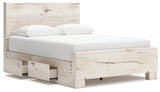 Lawroy Light Natural Queen Panel Bed w/2 Storage & Dresser & Mirror (Online Special Price) - Ornate Home